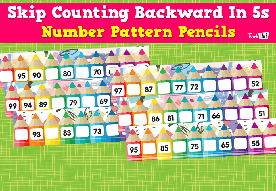 Skip Counting Backward In 5s – Number Pattern Pencils
