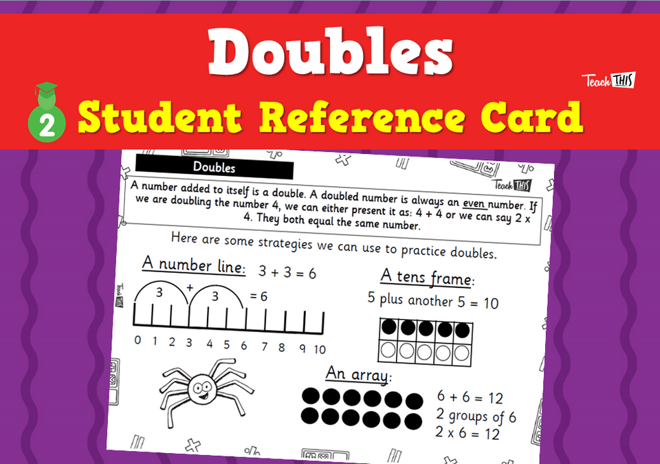 Doubles - Student Reference Cards
