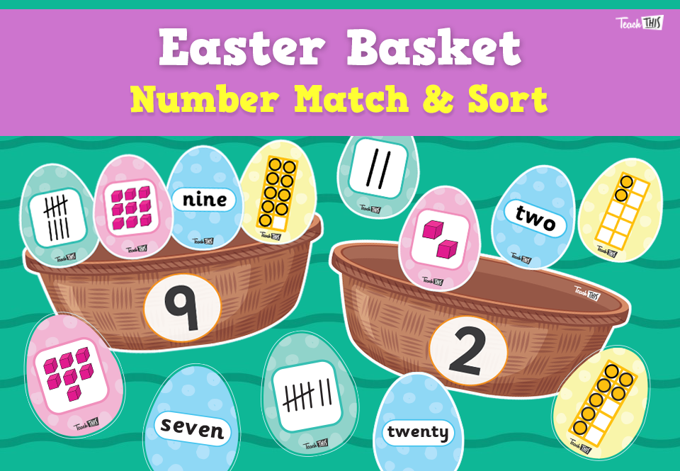 Easter Basket Number Match & Sort
