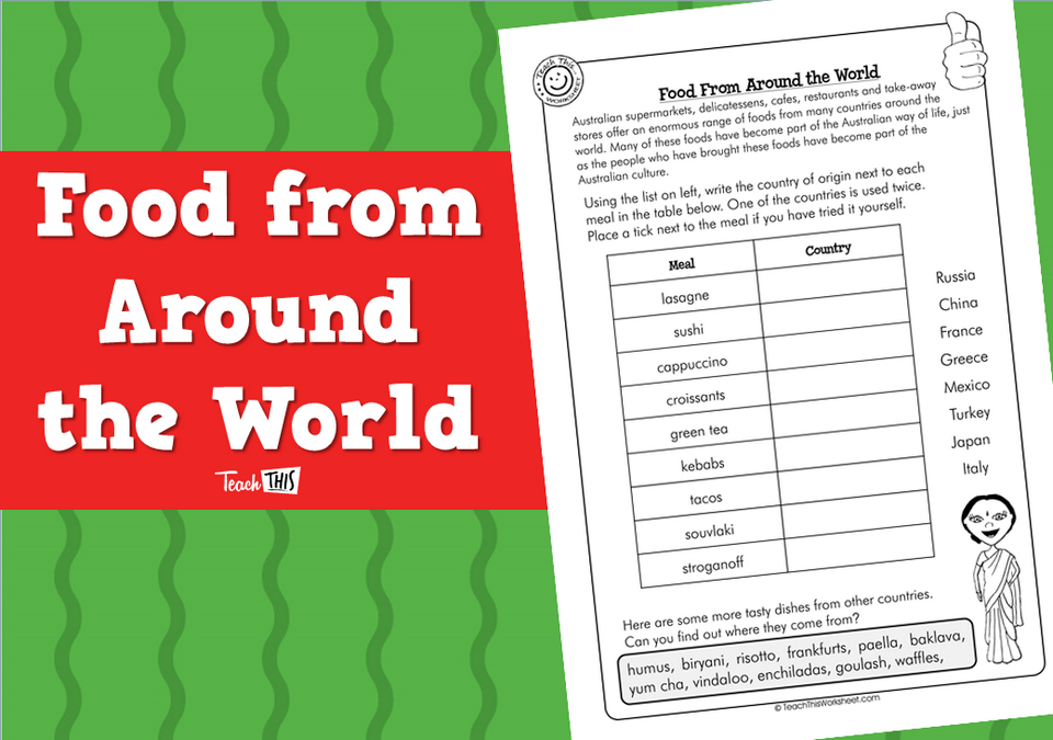 Food from Around the World (2 pg)