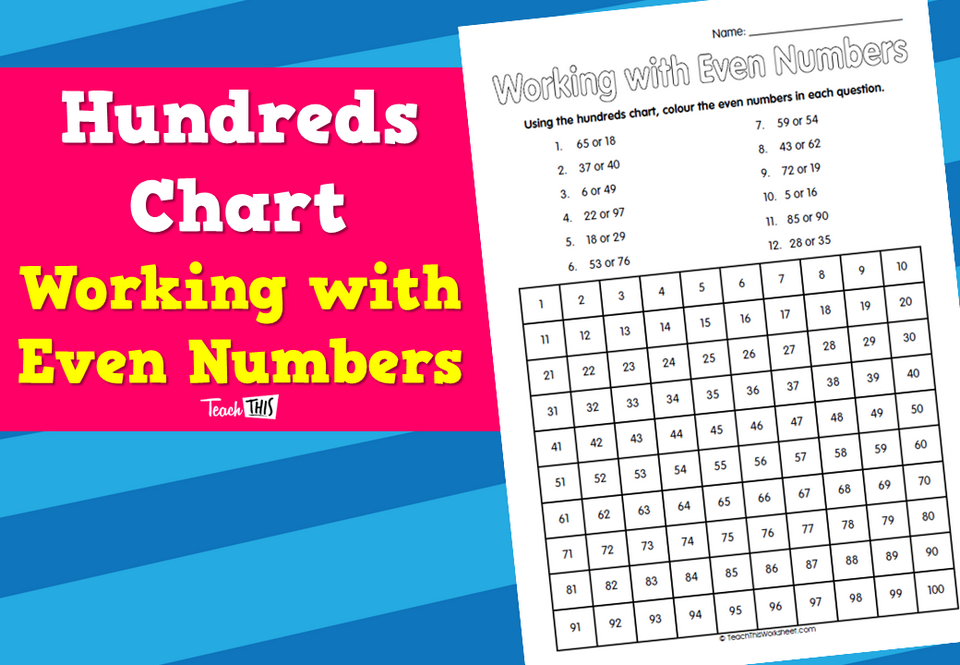 Hundreds Chart - Working with Even Numbers