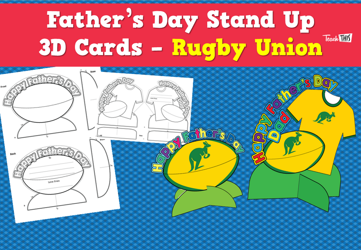 Father’s Day Stand Up 3D Cards – Rugby Union