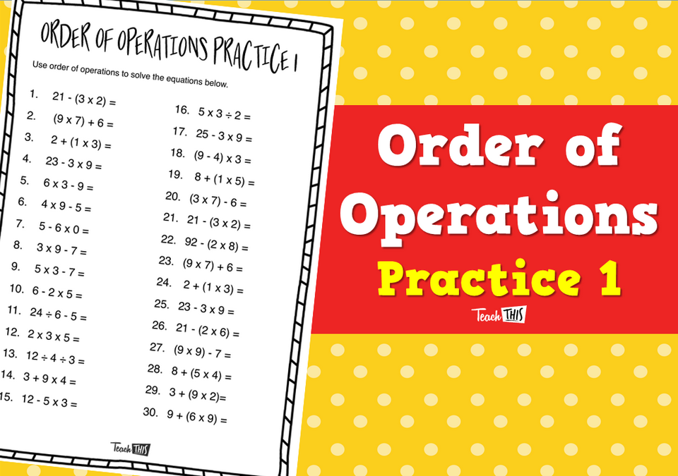 Order of Operations Practice 1