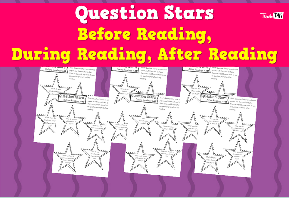 Question Stars – Before Reading , During Reading , After Reading