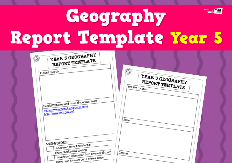 Geography Report Template - Year 5 (2pg)