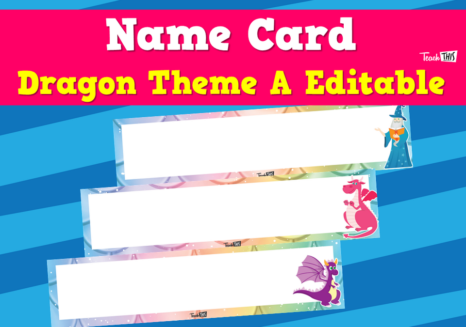Name Card - Dragon Theme A Editable