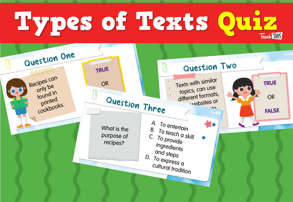Types of Texts - Quiz