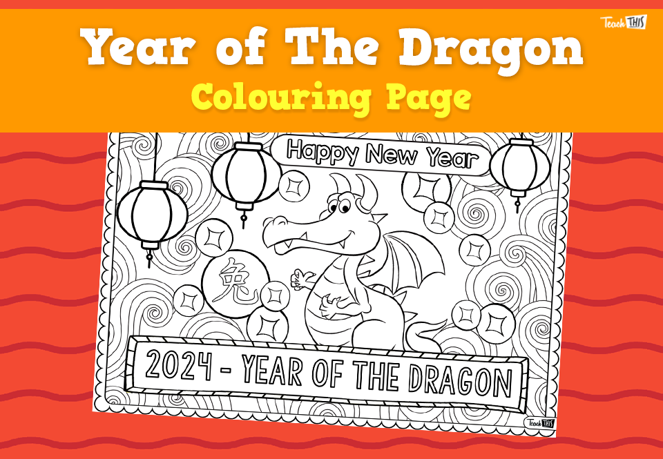 Lunar New Year - Dragon Colouring