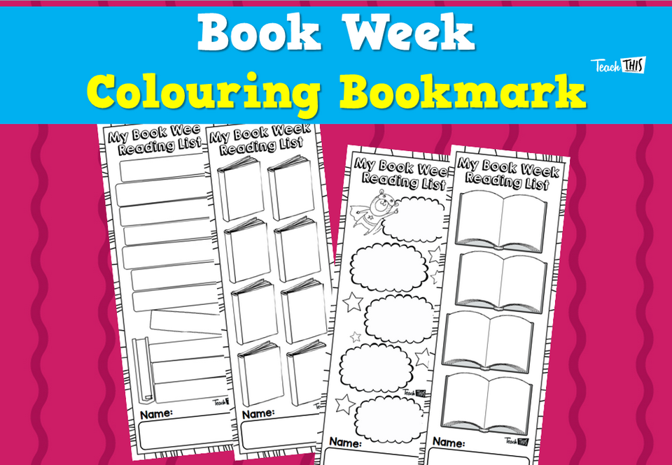 Book Week – Colouring Bookmark