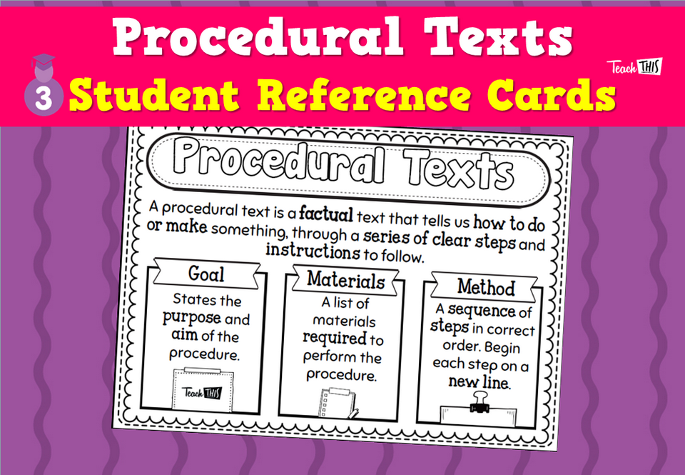 Procedural Texts - Student Reference Cards