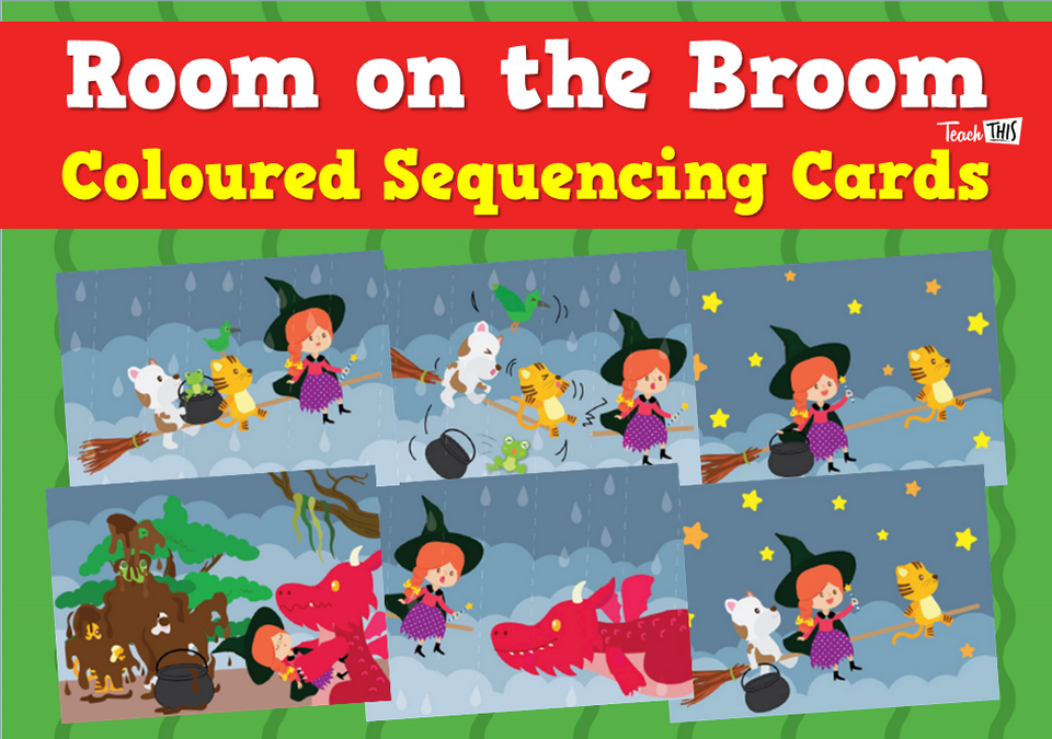 Room on the Broom - Coloured Sequencing Cards