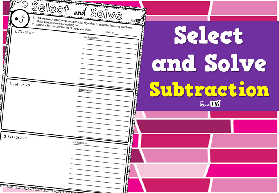 Select and Solve - Subtraction