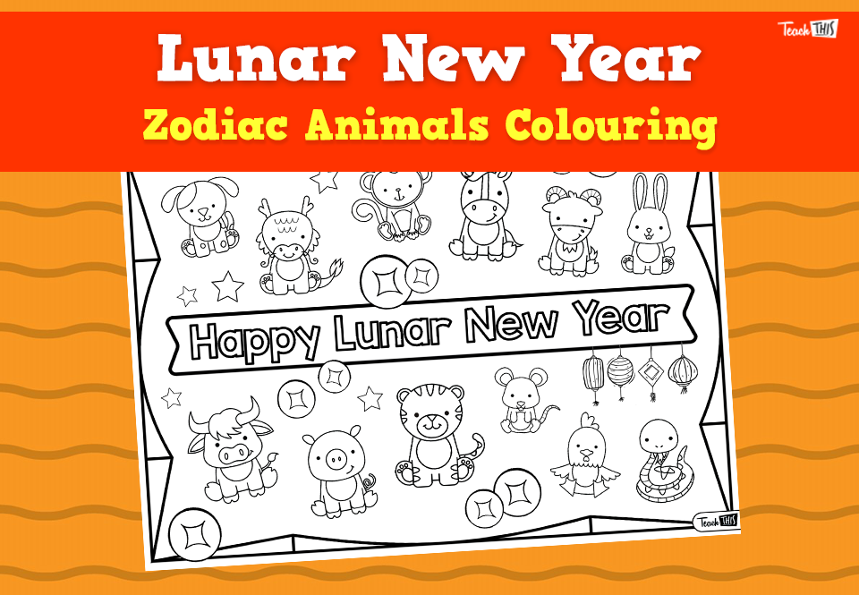 Lunar New Year - Zodiac Animal Colouring