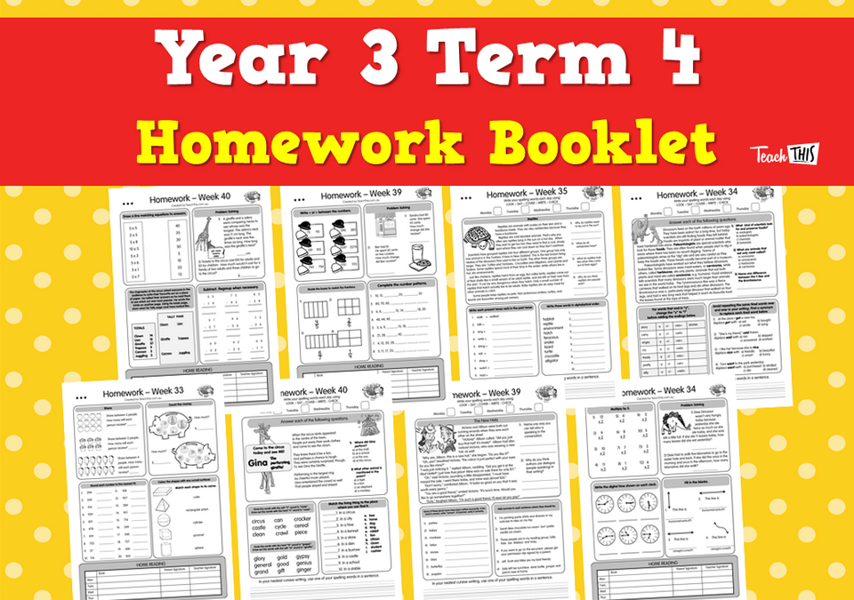 Year 3 Term 4 Homework Booklet