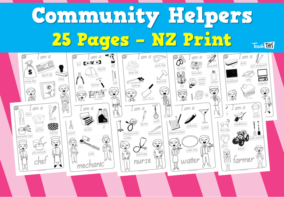 Community Helpers - 25 Pages - NZ Print