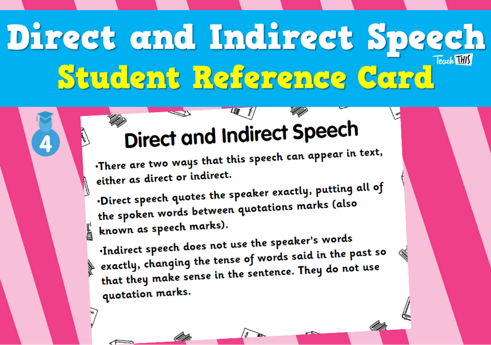 Direct and Indirect Speech - Student Reference Card