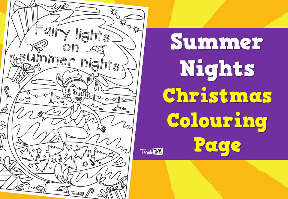 Summer Nights - Christmas Colouring Page