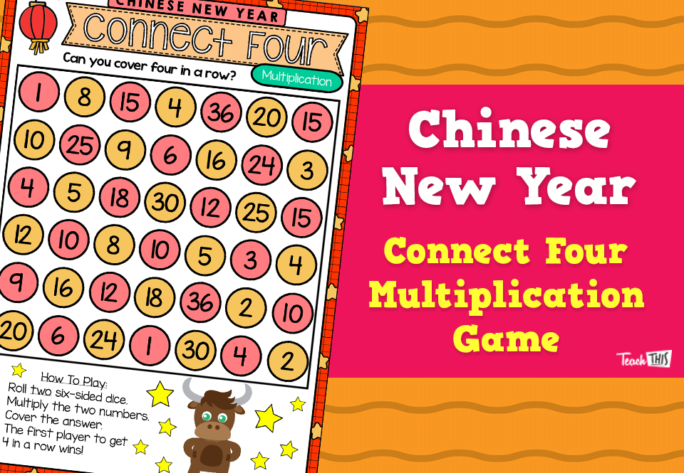 Chinese New Year - Multiplication Connect Four Game