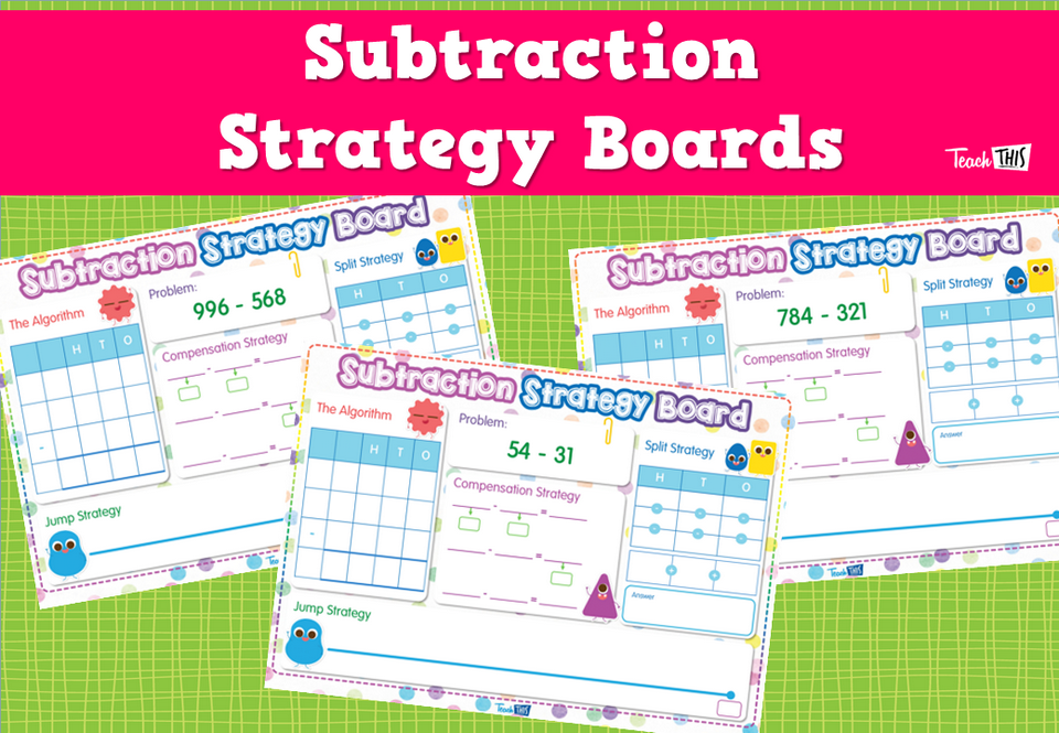 Subtraction Strategy Boards