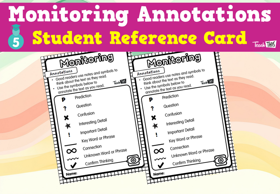 Monitoring Annotations - Student Reference Card