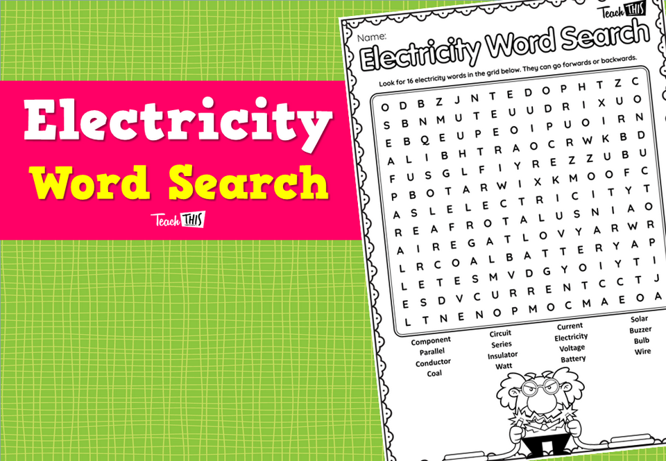 Electricity Word Search