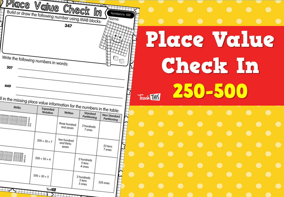 Place Value Check In - 250-500