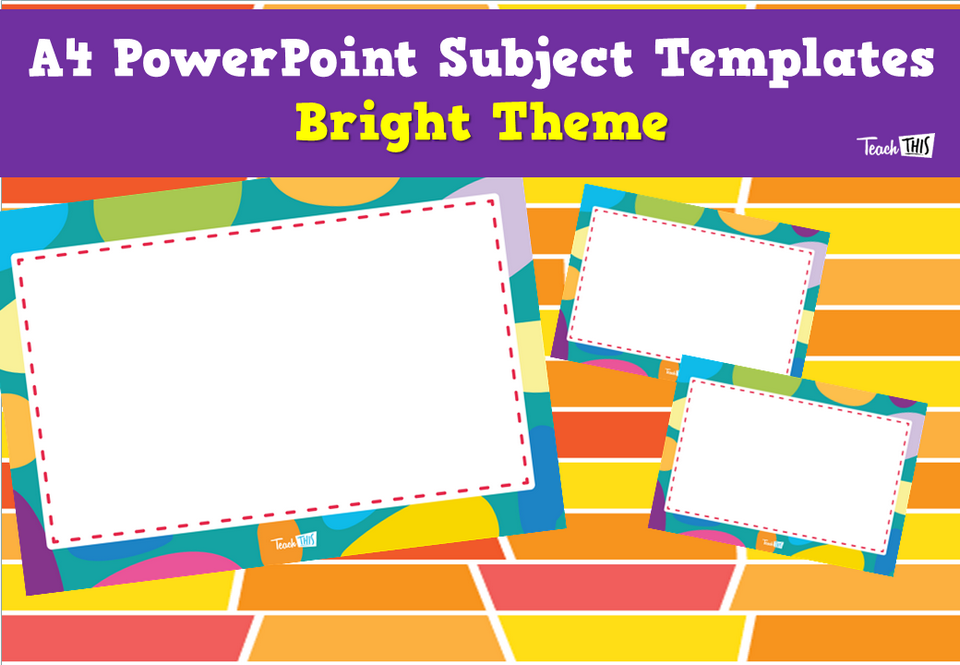 A4 PowerPoint Subject Templates - Bright Theme