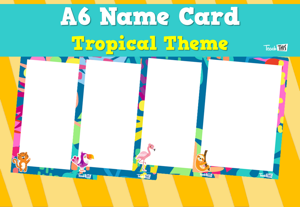 A6 Name Card - Tropical Theme