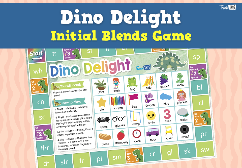 Dino Delight - Initial Blends Game