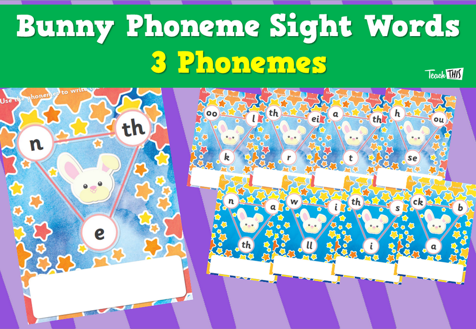 Bunny Phoneme Sight Words - 3 Phonemes