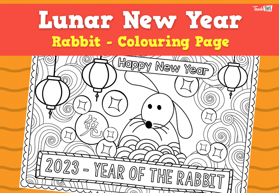 Lunar New Year -  Rabbit Colouring