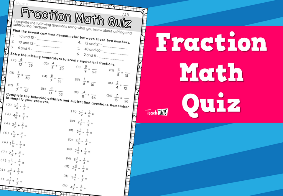 Fraction Math Quiz