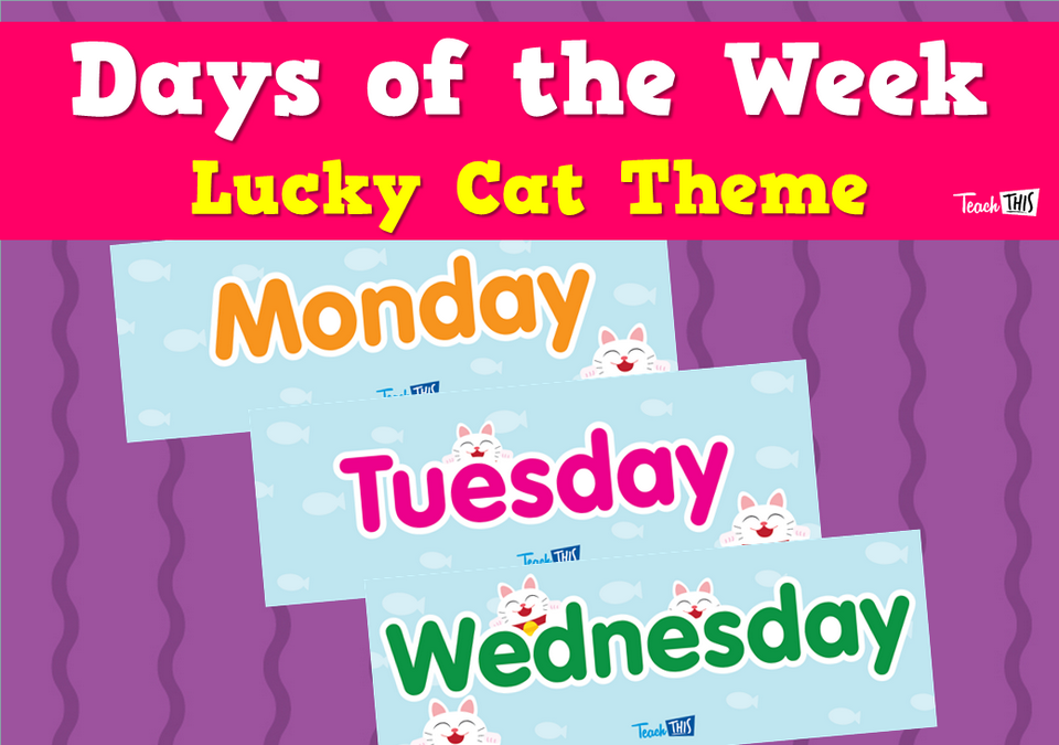 Days of the Week - Lucky Cat Theme