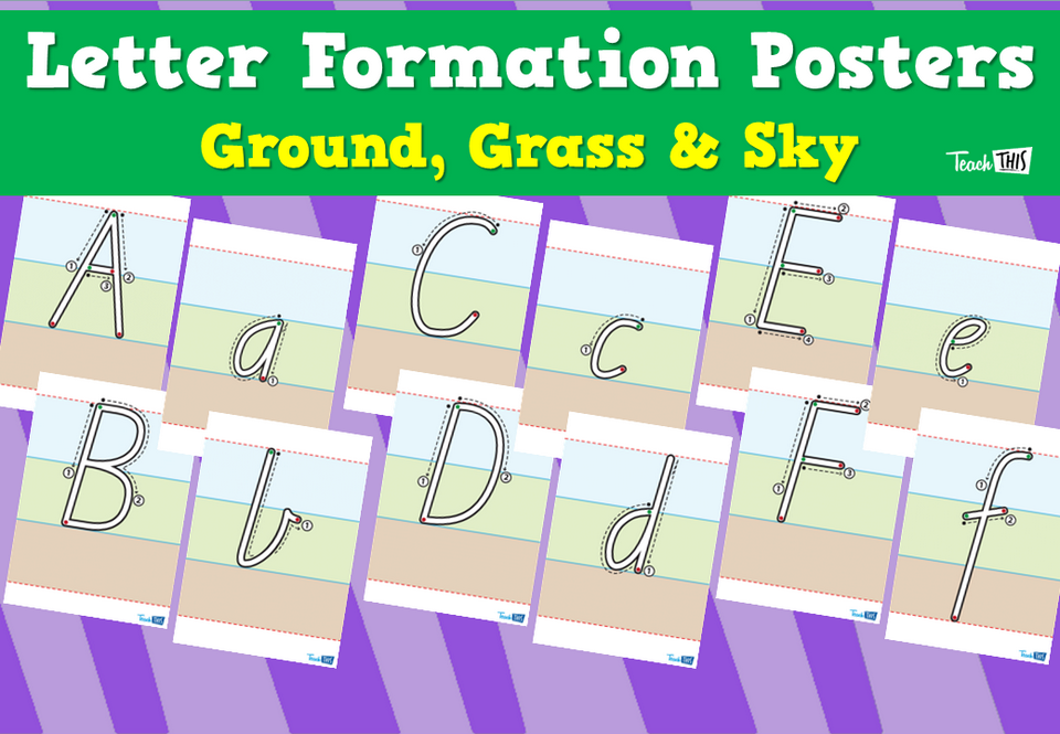 Letter Formation Posters - Ground, Grass & Sky