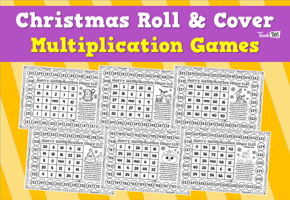 Christmas Roll & Cover – Multiplication Games
