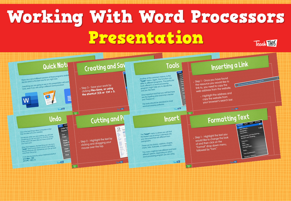 Working With Word Processors - Presentation