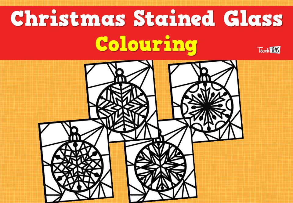 Christmas Stained Glass - Colouring