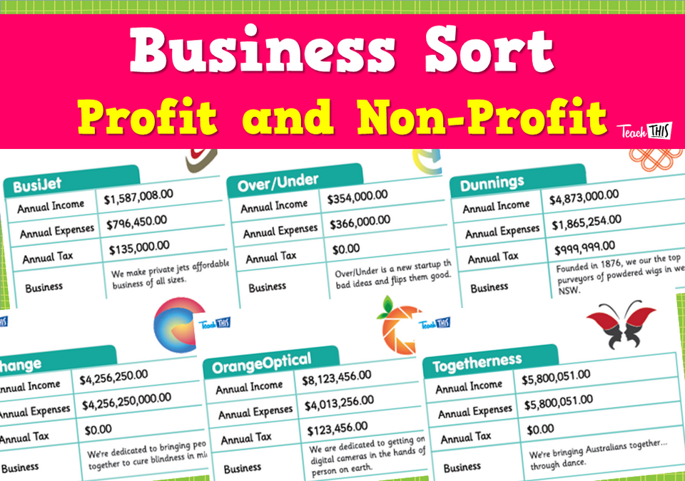 Business Sort - Profit and Non-Profit