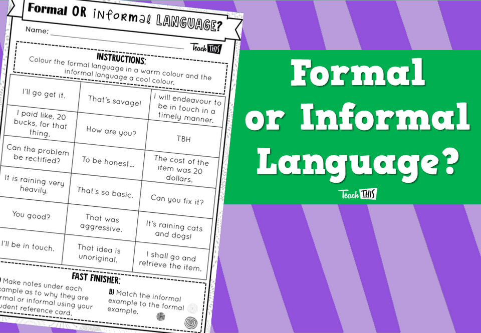 Formal or Informal Language?