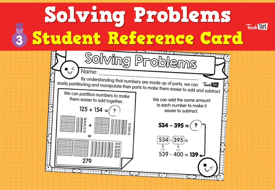 Solving Problems - Student Reference Card