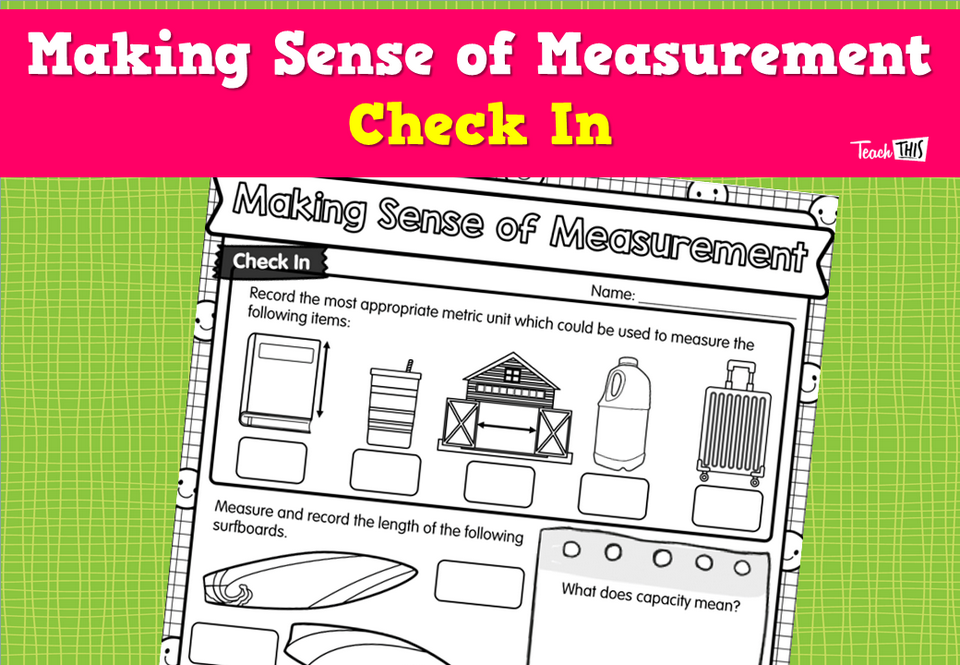 Making Sense of Measurement- Check In