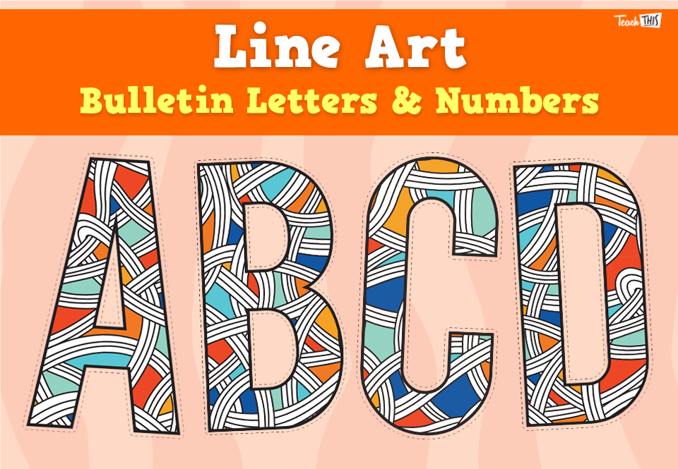 Line Art – Bulletin Letters & Numbers