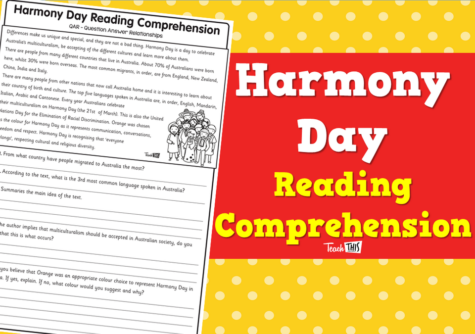 Harmony Day - Reading Comprehension