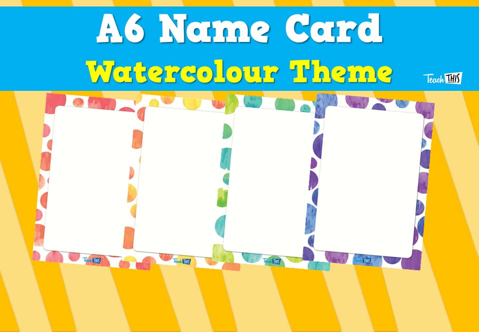 A6 Name Card - Watercolour Theme