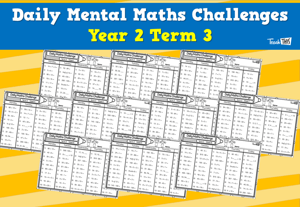 Daily Mental Maths Challenges - Year 2 Term 3