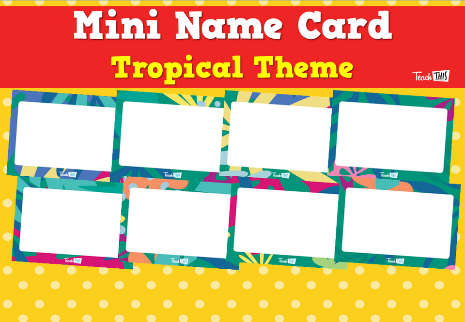 Mini Name Card - Tropical Theme