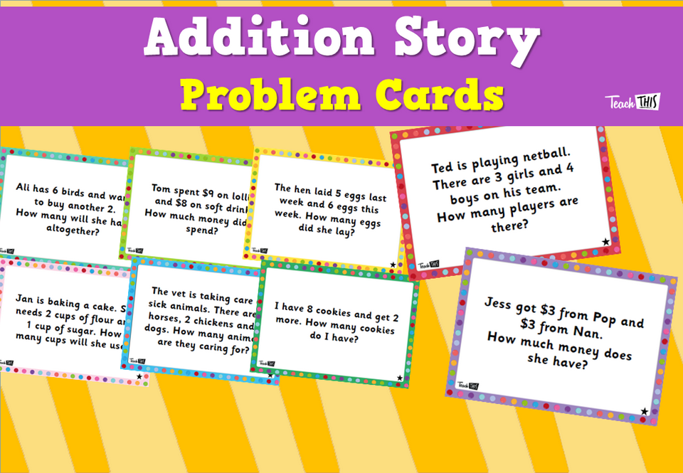 Addition Story Problem Cards