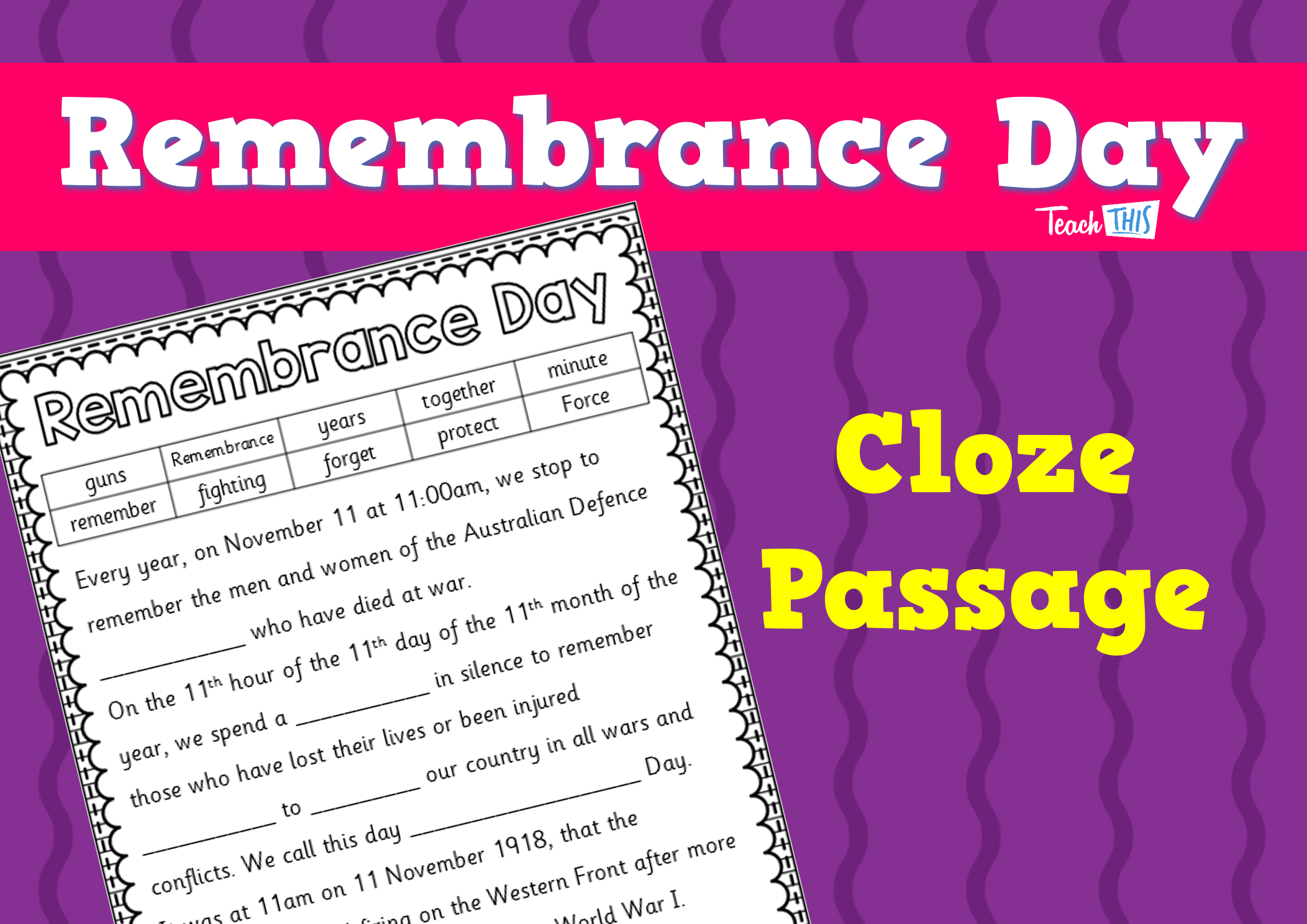 Remembrance Day - Cloze Passage