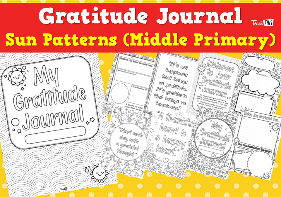 Gratitude Journal - Sun Patterns (Middle Primary)