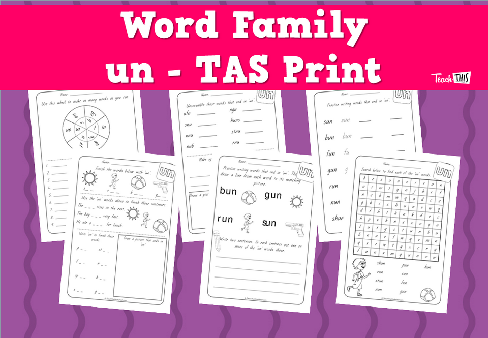 Word Family - un - TAS Print